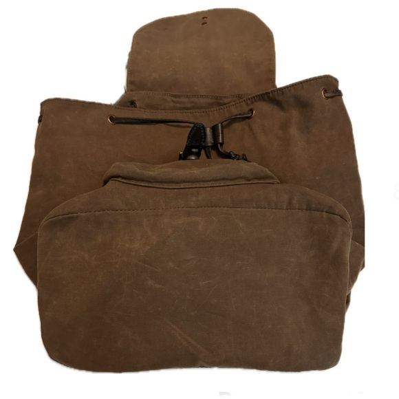 Black Rivet Leather & Waxed Canvas  backpack size Medium - Picture 5 of 9